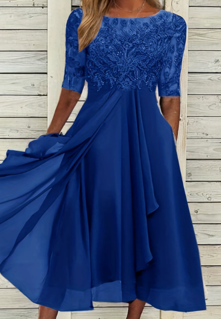 Karina | Elegant midikjole med dekorativ overdel | Midi