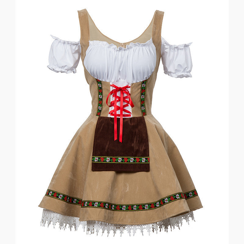 Emilie | Dame traditionel Dirndlkjole med snøring og blondekant