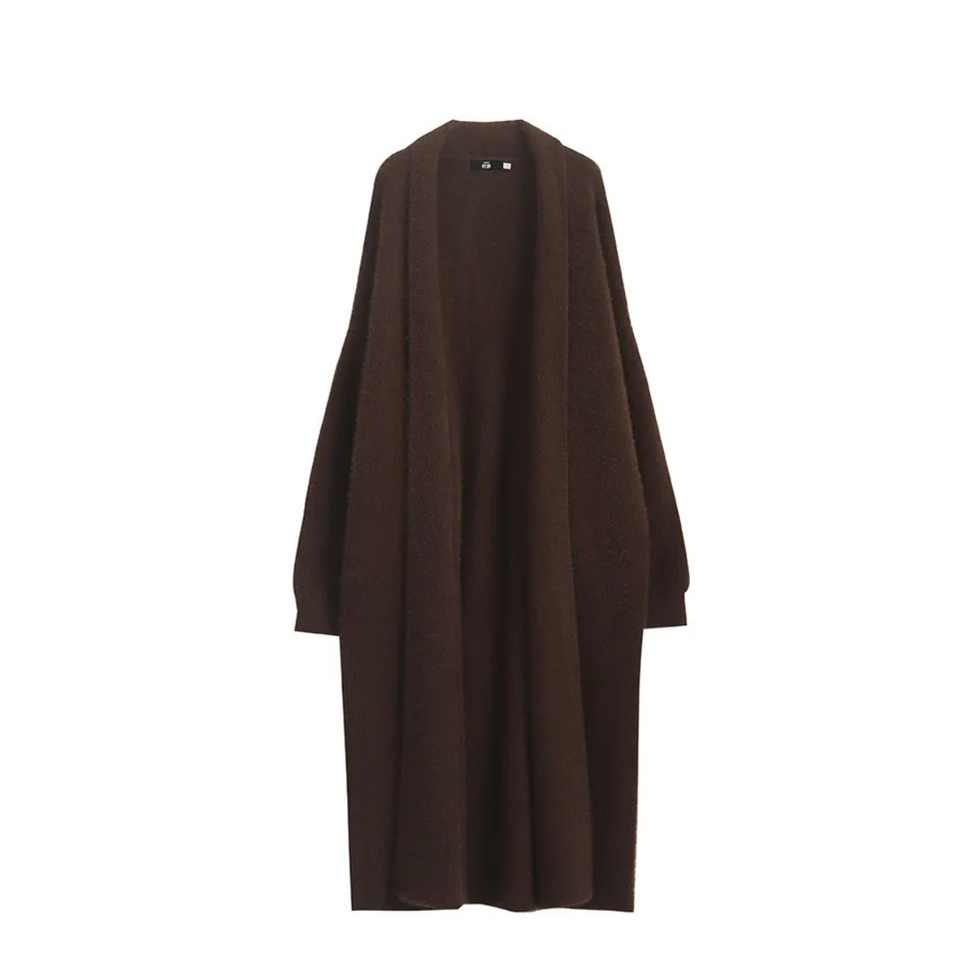 Agnetha | Lang damecardigan med åben front og lange ærmer | Modren