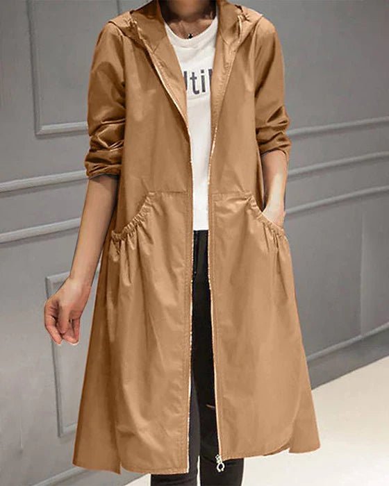 Emma | Stilfuld lang trenchcoat med lommer