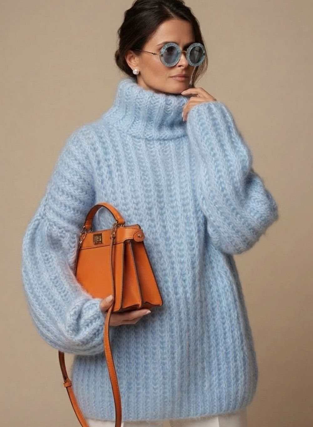 Susanne | Oversized-Strickpullover für Damen mit Rollkragen und warmer Qualität