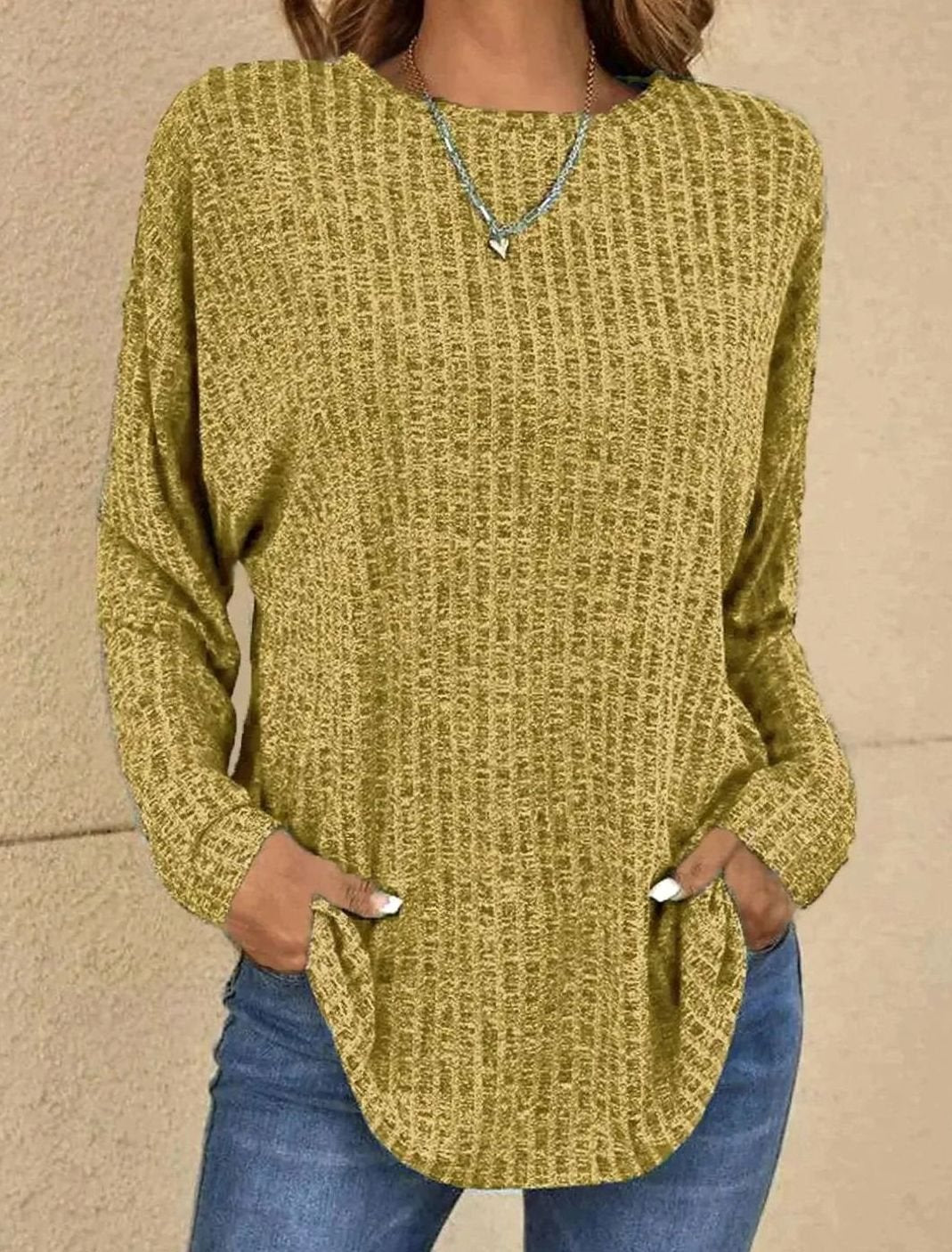 Ronja | Dame oversized striktrøje med lange ærmer