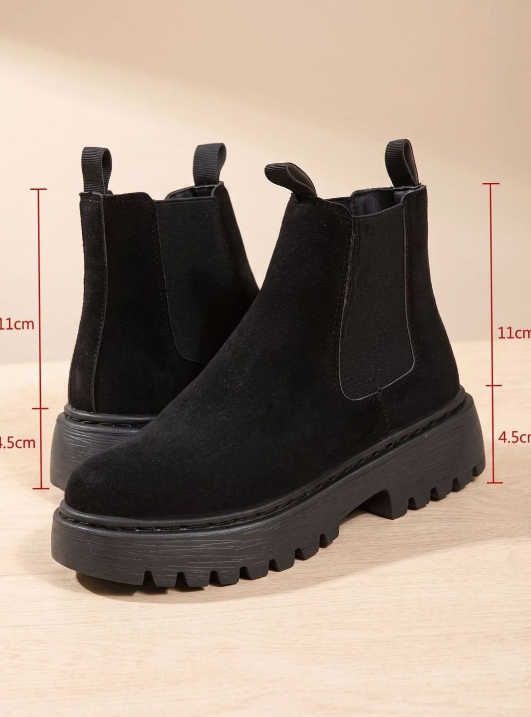Else | Plateau-Chelsea-Stiefel für Damen in Wildlederoptik mit Slip-on-Design
