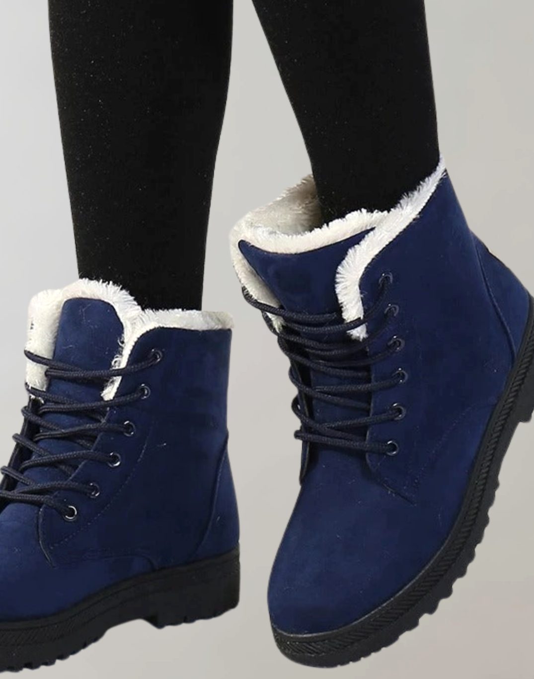 Grethe | Warme, gefütterte Winterstiefel für Damen in Wildlederoptik mit Schnürsenkeln