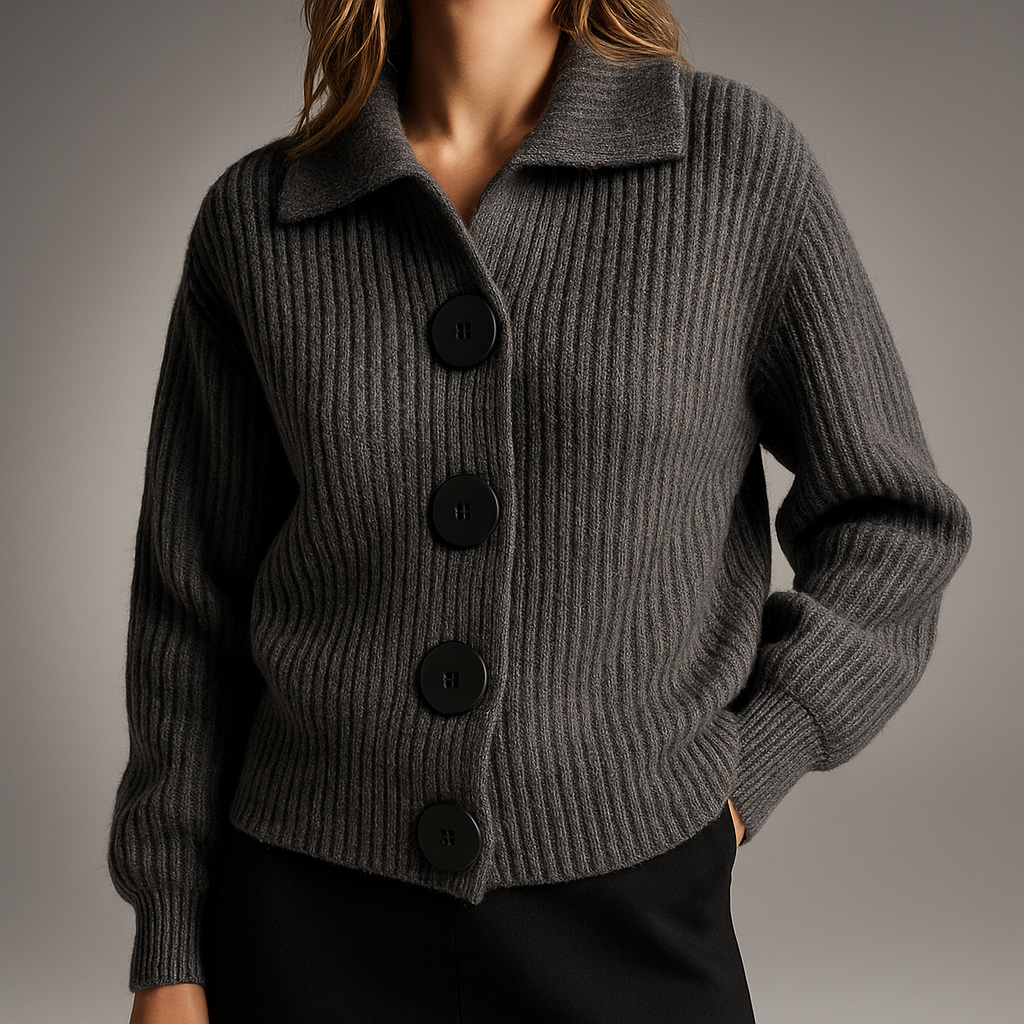 Trine | Dame oversized strikcardigan med knapper