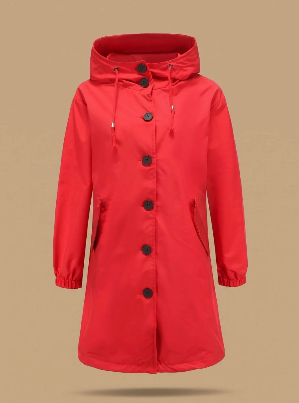 Josefine | Wasserabweisender Trenchcoat für Damen mit Kapuze im langen Outdoor-Stil