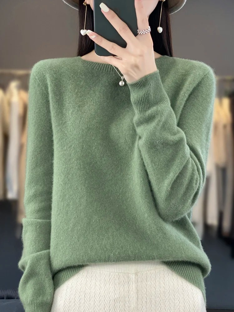 Ellinor | Dame elegant strikpullover med rund hals