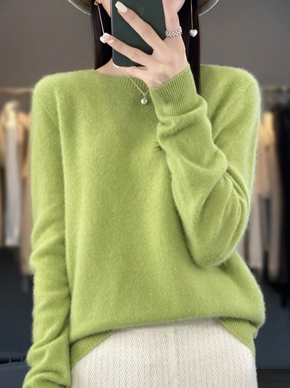 Ellinor | Dame elegant strikpullover med rund hals