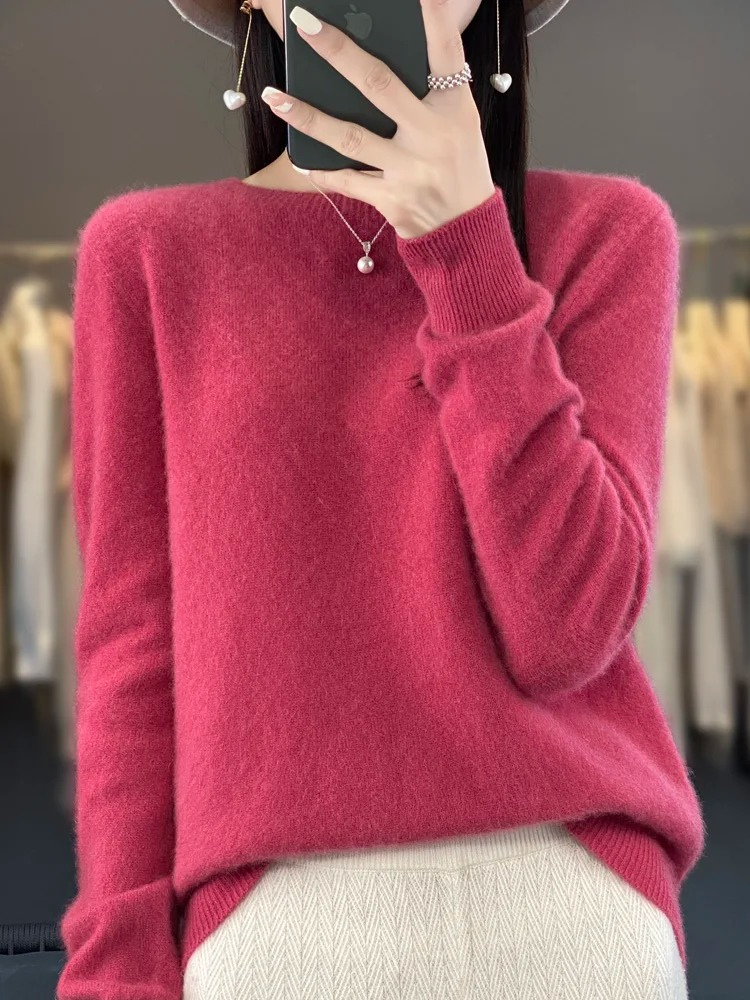 Ellinor | Dame elegant strikpullover med rund hals