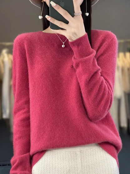 Ellinor | Dame elegant strikpullover med rund hals