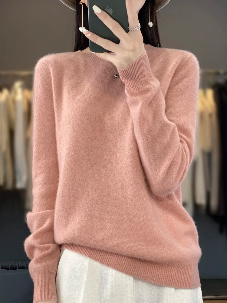 Ellinor | Dame elegant strikpullover med rund hals
