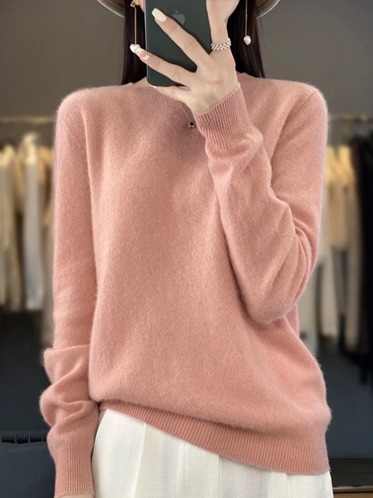 Ellinor | Dame elegant strikpullover med rund hals