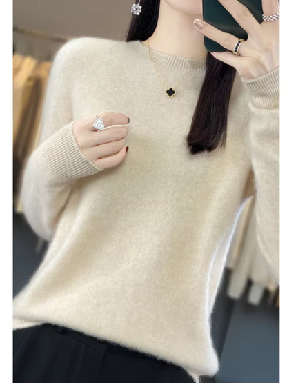 Ellinor | Dame elegant strikpullover med rund hals