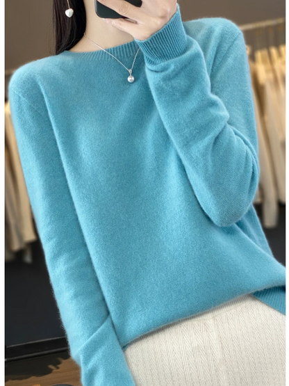 Ellinor | Dame elegant strikpullover med rund hals