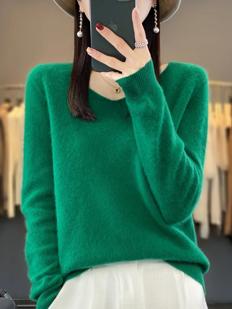 Marianne | Dame elegant kashmirpullover med blød V-udskæring