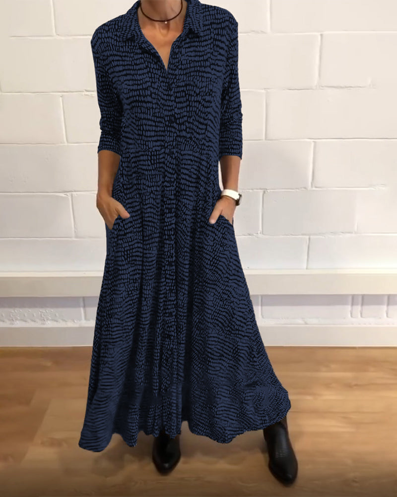 Ella | Midikjole med V udskæring og elegante lommer