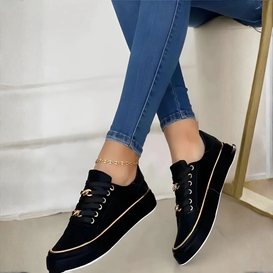 Camilla | Dame sneakers med platform og snørelukning