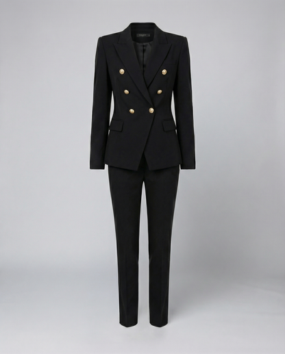 Kyella | Dame dobbeltradet blazersæt med figursyede bukser