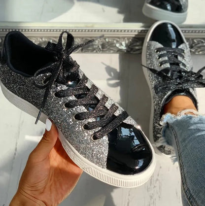 Dorthe | Dame luksuriøse sneakers med glimmer og afslappet design