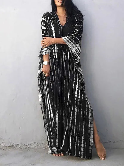 Kirsten | Dame maxikjole i kaftan stil med løstsiddende pasform