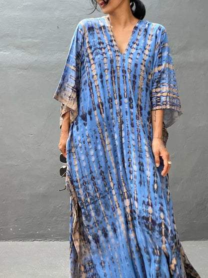 Kirsten | Dame maxikjole i kaftan stil med løstsiddende pasform