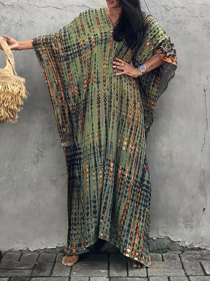 Kirsten | Dame maxikjole i kaftan stil med løstsiddende pasform