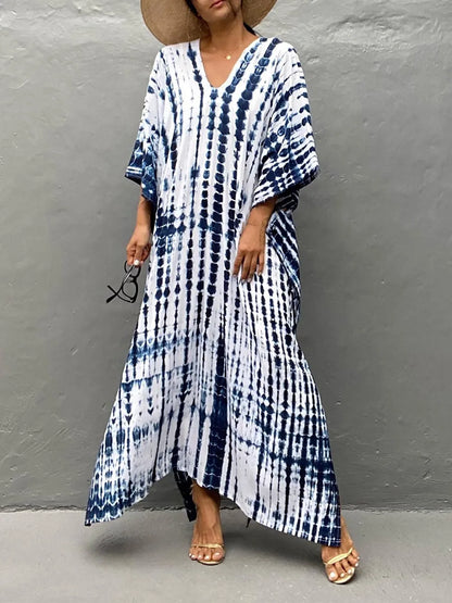 Kirsten | Dame maxikjole i kaftan stil med løstsiddende pasform