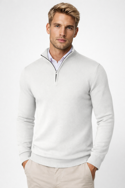 Claus | Herre sweater med lynlås og høj hals samt lange ærmer