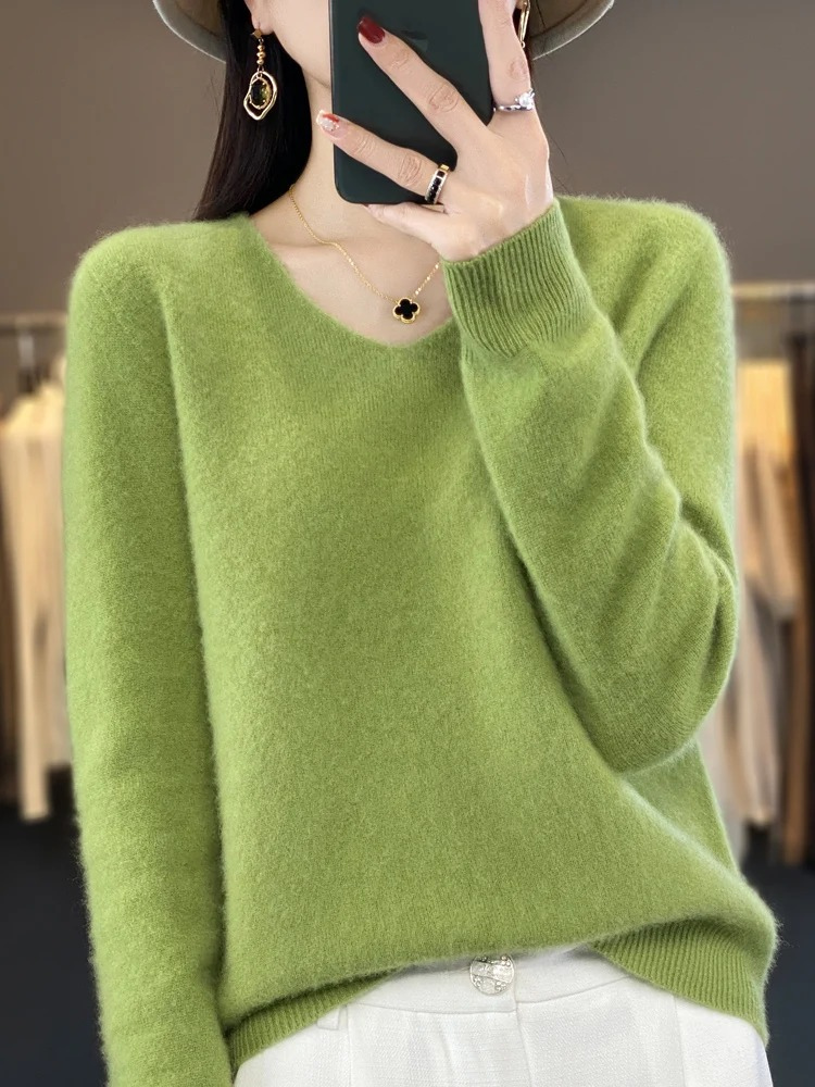 Marianne | Dame elegant kashmirpullover med blød V-udskæring
