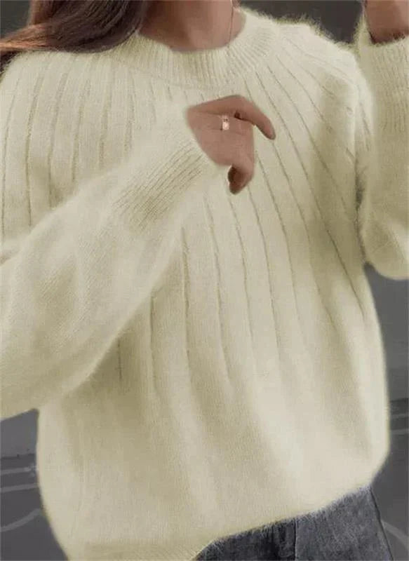 Céline | Fluffy strikpullover i kaschmir med blød tekstur