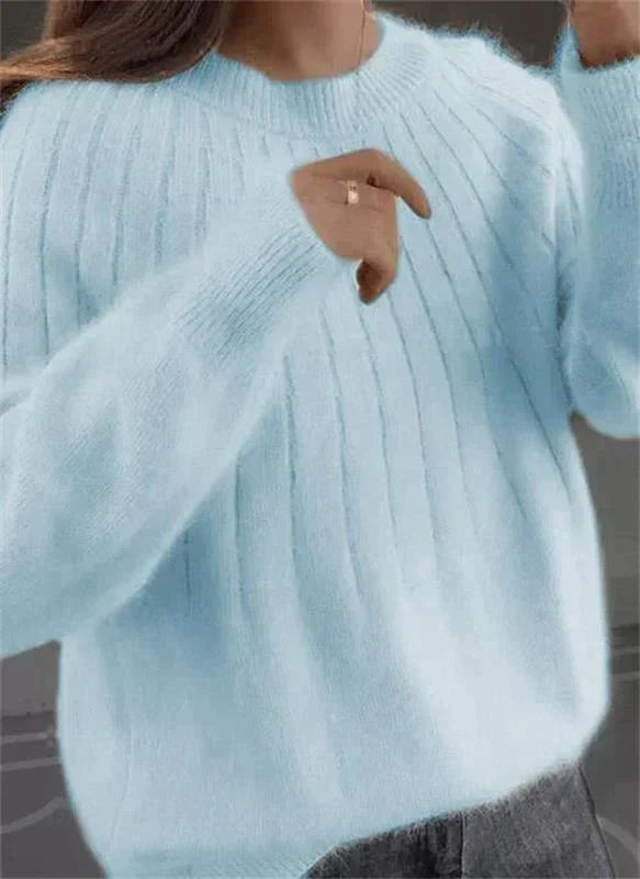 Céline | Fluffy strikpullover i kaschmir med blød tekstur