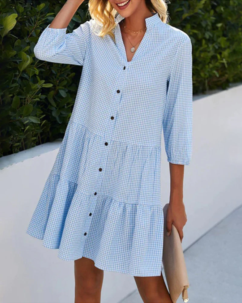 Emma | Dame ternet midikjole med knapper og sommerdesign