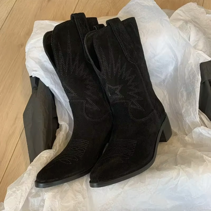 Tamara | Vintage støvler med broderede detaljer