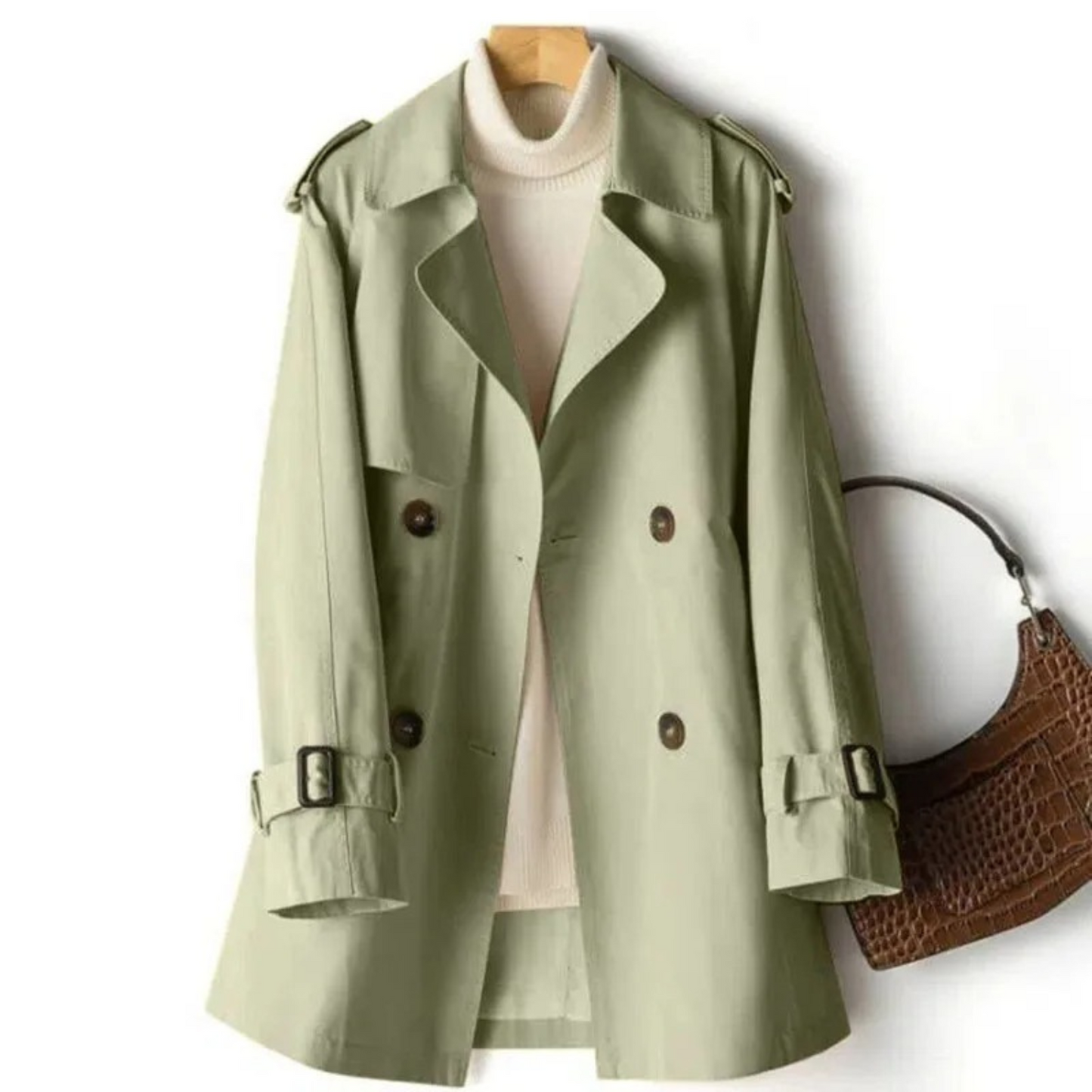 Jette | Dame afslappet trenchcoat med klassisk dobbeltradet design