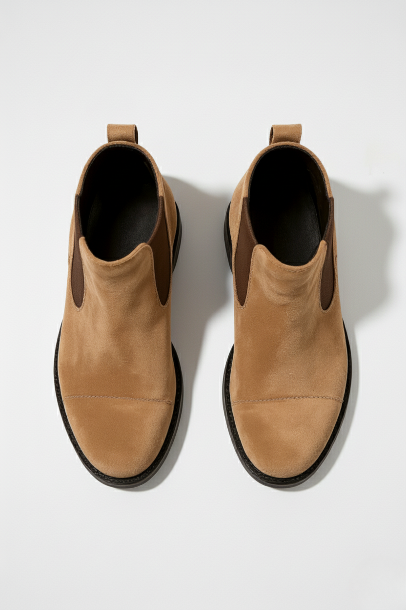 Moderne slip-on Chelsea-støvler | Raven – Beige