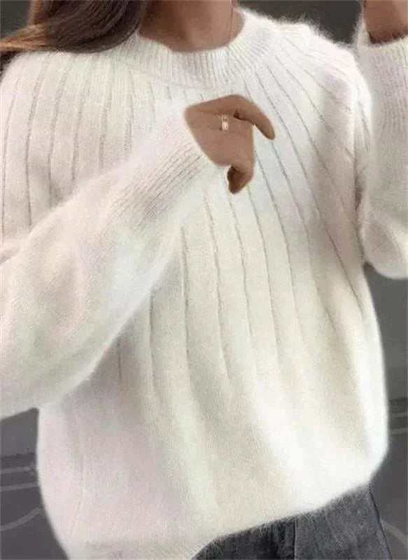 Céline | Fluffy strikpullover i kaschmir med blød tekstur
