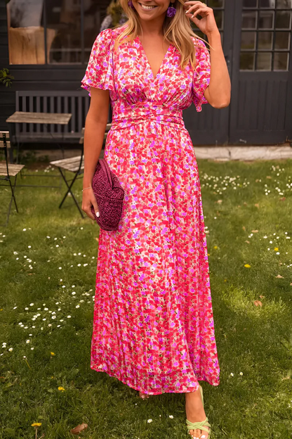 Else | Dame maxikjole med blomsterprint og markeret talje