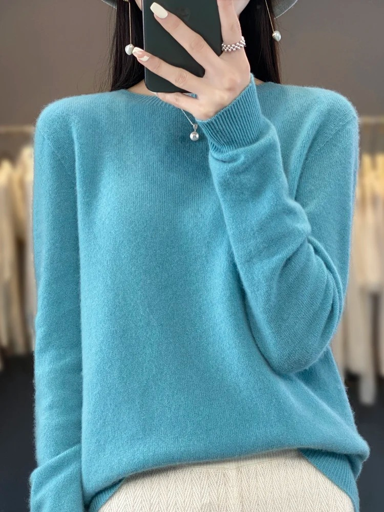 Ellinor | Dame elegant strikpullover med rund hals