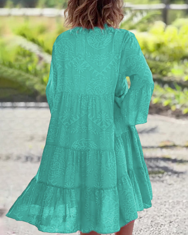 Malene | Dame boho midikjole med løs pasform