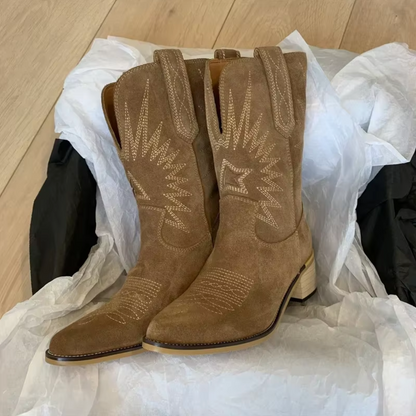 Tamara | Vintage støvler med broderede detaljer