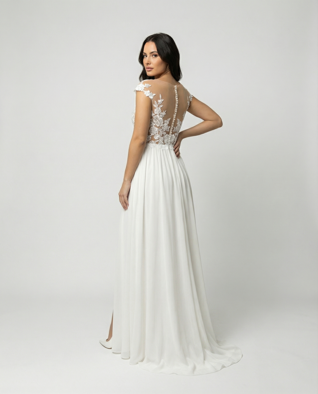 Lærke | Maxikjole med blomsterprint og sideslids | Maxi