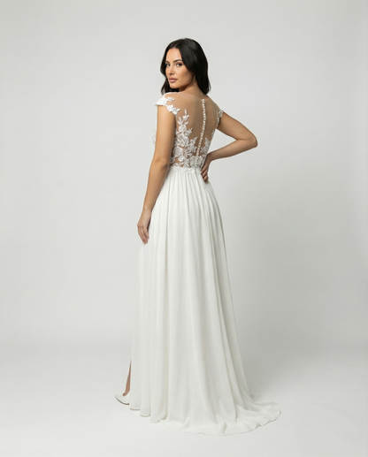 Lærke | Maxikjole med blomsterprint og sideslids | Maxi