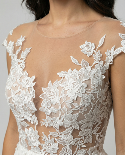 Lærke | Maxikjole med blomsterprint og sideslids | Maxi