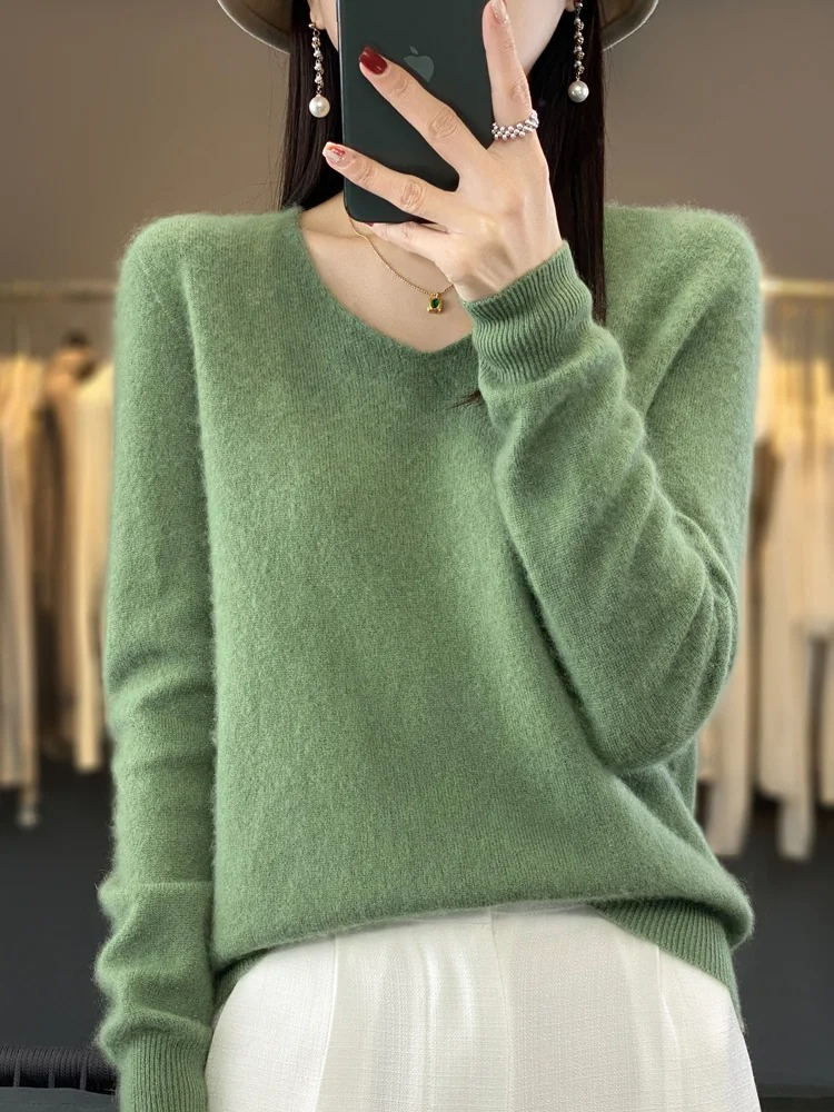 Marianne | Dame elegant kashmirpullover med blød V-udskæring