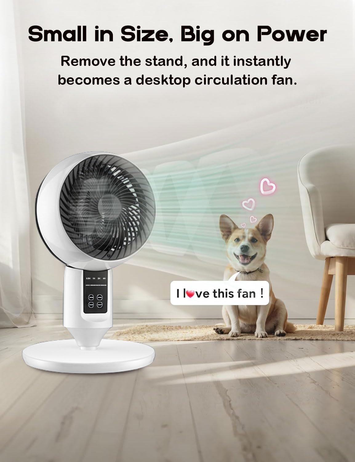 Solis | Verstellbarer Säulenventilator mit Fernbedienung und Schwenkfunktion