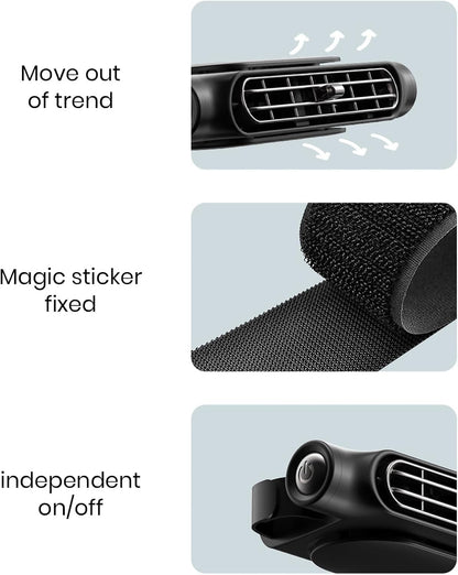 Luna | USB-Autokühlventilator mit Kopfstützenhalterung und einstellbarem Luftstrom