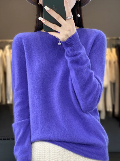 Ellinor | Dame elegant strikpullover med rund hals