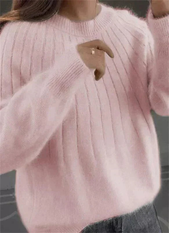 Céline | Fluffy strikpullover i kaschmir med blød tekstur