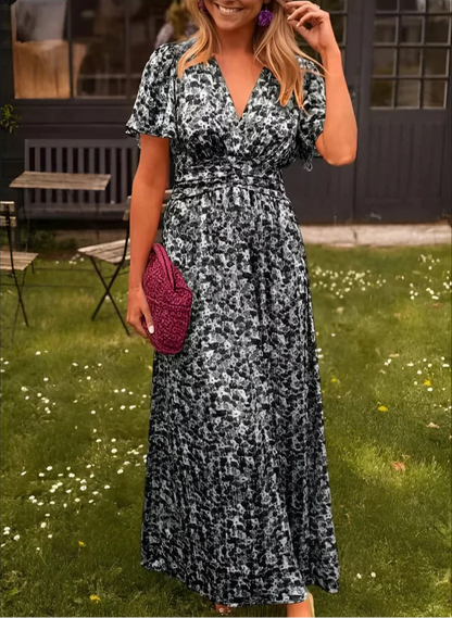 Else | Dame maxikjole med blomsterprint og markeret talje