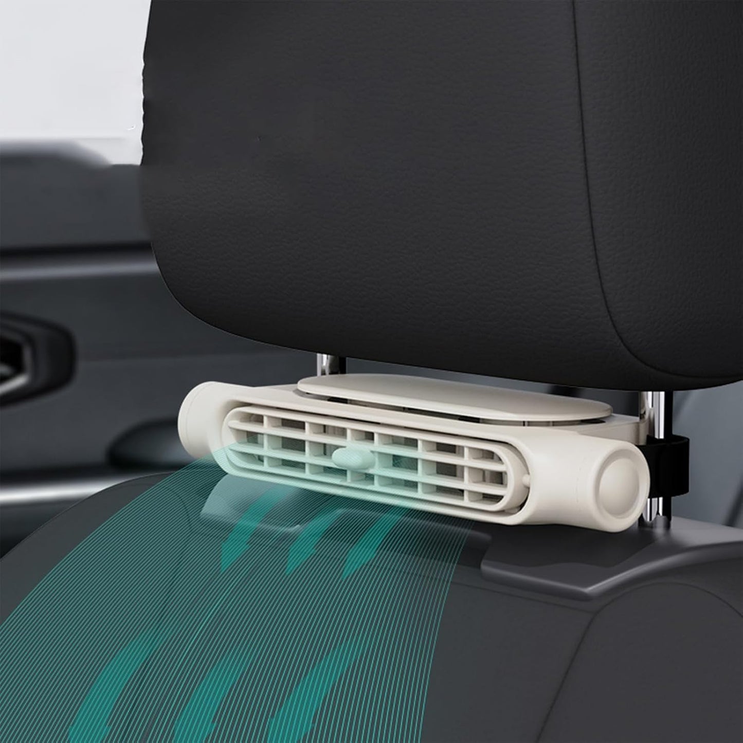 Luna | USB-Autokühlventilator mit Kopfstützenhalterung und einstellbarem Luftstrom